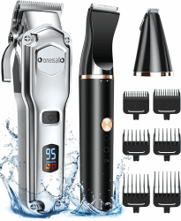 oneisall Hundeschermaschine und Pfotentrimmer 2in1 Set, IPX7 Wasserdicht Schermaschine hund Dichtes Fell Pfotenschermaschine Haarschneidemaschine für Hunde Katzen