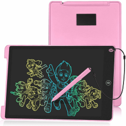 HOMESTEC Schreibtafel 12 Zoll, Buntes Display, LCD Elektronische Maltafel für Kinder, Display Kinder Laptop für Notieren/Zeichnen, Optimaler Papierersatz, Kinderspielzeug ab 3 Jahre Rosa Rosa 12 Zoll