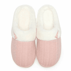 NineCiFun Hausschuhe Damen Winter Wärme Bequem Plüsch Memory Foam rutschfeste Indoor Pantoffeln 38/39 EU Rosa