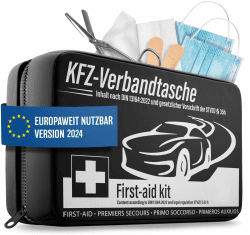 HELDENWERK Auto Verbandskasten 2024 europaweit einsetzbar & geprüft (StVO konform) - KFZ Erste-Hilfe-Set Verbandstasche DIN 13164 zertifiziert - PKW Verbandkasten Tasche, Erste Hilfe Kasten