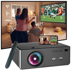 1080p Nativ Mini Beamer 4K, 15000 Lumen 270 Zoll Big Screen Beamer 4k unterstützt heimkino, der Bluetooth und Hdmi spiegelt