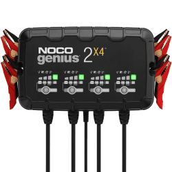NOCO GENIUS2X4, 8A (2A/Bank) Autobatterie Ladegerät, 6V und 12V Batterieladegerät, Erhaltungsladegerät, Batterieerhaltungsgerät und Desulfator für AGM, Gel, Start und Stopp, EFB und Lithium Batterien