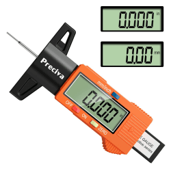 Preciva Profiltiefenmesser für reifen, Reifen Profiltiefenmesser Reifenprofiltiefenprüfer, Autoreifen Profiltiefenmesser mit großem LCD-Bildschirm für Motorrad, Auto, LKW in Zoll/MM
