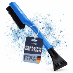 LICARGO Eiskratzer Auto mit Besen [Made in EU] große Kante und schonende Borsten - 41cm Auto Eiskratzer lang - Stabiler Scheibenkratzer Auto Schneebesen Auto lackschonend - Eiskratzer mit Besen Auto