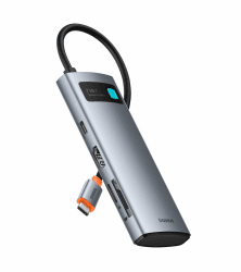 Baseus USB C Hub 7 in 1 Adapter mit 4K@60Hz HDMI, 100W PD, 3 USB-A 3.0 5Gbps, SD/TF Kartenleser, USB Docking Station für iPhone 15, Laptop MacBook/Surface Pro/iPad/Steam Deck/Rog Ally/Samsung usw