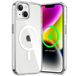 JETech Magnetisch Hülle für iPhone 14 6,1 Zoll Kompatibel mit MagSafe Kabellosem Laden, Stoßfest Handyhülle, Schutzhülle Kratzfeste Transparente Rückseite (Durchsichtig)