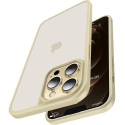 CASEKOO Upgrade Matt Power für iPhone 12 Hülle, iPhone 12 Pro Hülle [Militärschutz] Stoßfeste Schutzhülle (Anti-Fingerabdruck) Dünne Griffige Handyhülle iPhone 12/12 Pro Case - Beige Beige iPhone 12 / 12 Pro