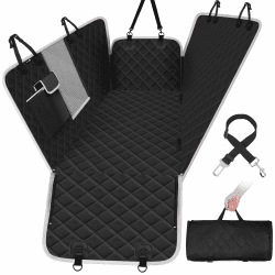 pecute Hundedecke Auto Rückbank 136 * 146 cm, Rücksitz mit Seitenschutz & Sichtfenster, Autositzbezug für Hunde, kofferraumschutz Hund, Kratzfeste & Wasserabweisende
