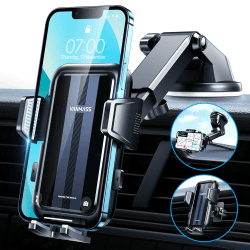 VANMASS 2024【Neuest & Stärkst】 Handyhalterung Auto【Militär-Klasse Saugnapf & Clip】 Universal Handy Halterung Auto Armaturenbrett Scheibe Lüftung für iPhone 15 Pro Max 14 13 Samsung S23 Ultra Android