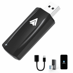 MSXTTLY Android Auto Wireless Adapter, Wireless Android Auto Dongle für Autos mit verkabeltem AA, Kabellos A2A, Plug & Play, kompatibel mit Android 11-13, 90 rechtwinkliger USB, 2 Adapter, Schwarz