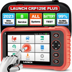 LAUNCH 2023 Upgrade CRP129E Plus OBD2 Diagnosegerät Alle System Scanner mit 8 Reset, ABS/Einspritzdüsen-Codierung/Öl/Drosselklappe/EPB/DPF/SAS/TPMS Reset/Batterieabgleich, 2 Jahre kostenloses Update Vollständiges System + 8 Rückstellung