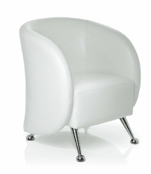 hjh OFFICE Polstersessel ST. Lucia Kunstleder Lounge-Sessel mit weicher Sitzpolsterung, 713210, Weiß
