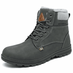 Mishansha Damen Herren Winterschuhe Warm Gefüttert Winterstiefel Wasserdicht Trekking Wanderschuhe Gr.36-48 40 EU Winter Grau