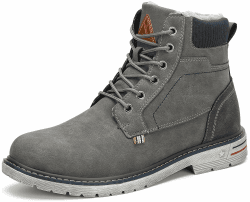 Mishansha Herren Winterstiefel Warme Gefüttert Winterschuhe Rutschfest Klassische Winter Boots 43 EU Grau
