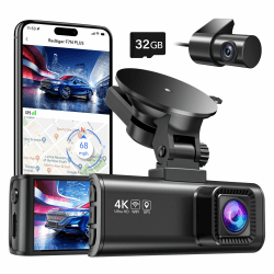REDTIGER Dashcam Auto Vorne Hinten 4K/2,5K Mit GPS WiFi Dash Cam Auto Dashboard Recorder mit 3,18" IPS-Bildschirm, Nachtsicht-Loop-Aufnahme 170 ° Weitwinkel WDR, Unterstützt 256 GB Max, LCD