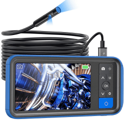 Teslong Endoskopkamera mit Licht, HD Dual Lens Endoskopkamera , Endoskop 4,5 Zoll-Farb-IPS-Bildschirm, Inspektionskamera Rohrkamera IP67 Wasserdichte, 32GB TF Karte (5 Meter)