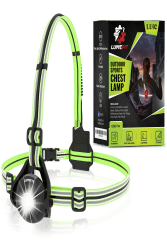 LUMEFIT Lauflicht mit Reflektoren, ideal zum Joggen und Laufen, mit 500 Lumen FrontTaschenlampe, 90° verstellbar, Laufgürtel mit rundum-Reflektoren, rotes Rücklicht, mit Akku