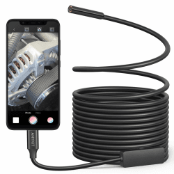 Anykit EndoskopKamera, USB-Inspektionskamera mit 8 LED-Lichtern, Boreskop mit 3 Meter halbstarrem Kabel, Typ-C-Schlangenkamera, IP67 wasserdichte Endoskop-Kamera für iPhone, iPad, OTG Android Geräten