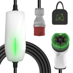 Teskee EV-Ladegerät Typ 2 Tragbare EV-Autos Heim-Ladestation Wallbox mit Tragetasche für alle Elektrofahrzeuge & Plug-in-Hybrid-Autos | Max. 11kW 16Amp 6 Meter in Länge 3-Phasig CEE Stecker