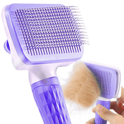 ACE2ACE Haustier Hundebürste Katzenbürste, Haustier Bürsten, Haar Entferner Haustierbürste für Langhaar und Kurzhaar, Sauberes Haustierhaar von der Bürste mit Einem Knopf - violett…