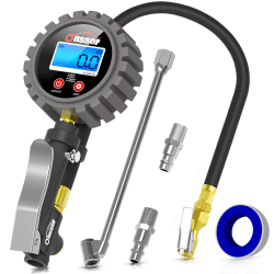 Oasser Digitaler Reifendruckmesser Reifenfüller 255 PSI Reifendruckmesser Digitaler Reifendruckprüfer US&EU Standard Anschluss Reifendruckmessgerät für Auto Motorrad Fahrrad