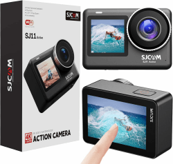 SJCAM SJ11 4K30FPS Action Cam 2.4Ghz/5Ghz WiFi Camera Remote Control, 2.33'' Touch Screen 154° FOV Sports Camera with 6-aixs Stabilization, 5M Body Waterproof Underwater Camera with Helmet Kits
