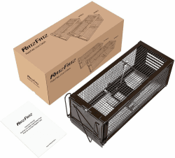 Ratzfatz Lebendfalle Mausefalle, Köder, Rattenfalle, Groß, XXL, Profi, Garten & Haus, Tierfalle Set, Ua Hasen & Hamster, Mehrfach, Lebend, Jagd, Käfig, Box, Aussen, Kastenfalle, Edelstahl, Mtbsl20 Braun