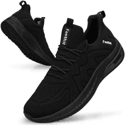 Feethit Sneaker Herren Schuhe Sportschuhe Laufschuhe Turnschuhe Herren Tennis Fitness Jogging Walkingschuhe Leichtgewichts Atmungsaktiv Freizeit Straßenlaufschuhe Schlüpfen Schuhe 43 EU Alles Schwarz