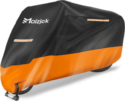 Maizjok Motorrad Abdeckplane Outdoor Motorradabdeckung Wasserdicht Winterfest, Motorradplane 210D Motorrad Garage Plane Indoor, Abdeckung für Motor Moped Roller Motorroller (245x105x125 cm) XL