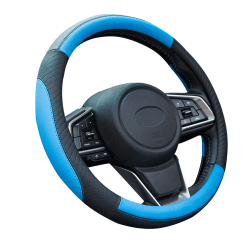 ZATOOTO Lenkradbezug Auto, Lenkradbezug Leder, 37-38cm, Anti Rutsch, Universal, Blau