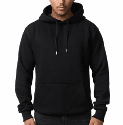 Smith & Solo Herren Kapuzenpullover – Sweatshirt Pullover Rundhals – Langarm – Slim – Fit – Training – Hoodie – Pulli – Hochwertige Baumwollmischung Männer L Schwarz-kapuze