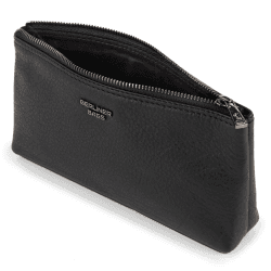 Berliner Bags Premium Kosmetiktasche Anna aus Leder, Kleines Mäppchen für Damen und Mädchen (Schwarz)