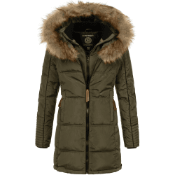 Geographical Norway Damen Winterjacke Parka Jacke Fellkapuze Kapuzenjacke Cora IMS mit UD Beanie S M L XL XXL S Beauti Kaki