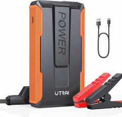 UTRAI Starthilfe Powerbank,13200mAh 1400A Spitzenstrom,12V Tragbare Starthilfe,Batterie Booster,Tragbare Auto Starthilfe Für 6.5L Benzin/ 5.0L Diesel Farbe