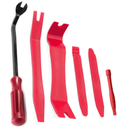 Kitbest 6 Pcs Tools Zierleistenkeile Auto Demontage Werkzeuge, Auto Zierleistenkeile Innenverkleidungsset Befestigungsniet Entferner, Kunststoff Hebelwerkzeug, Armaturenbrett Polsterungs Toolkit 6 Stück,Rot