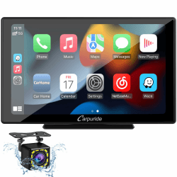 Carpuride 9 inches Wireless Apple Carplay & Android Auto Car Stereo with Backup Cam, Bluetooth 5.0 /Mirror Link/GPS/Siri/FM/Google, Support Trucks RV Dashboard Mounted CA-901A