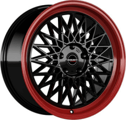 Borbet B (8,5x19) black rim red polished