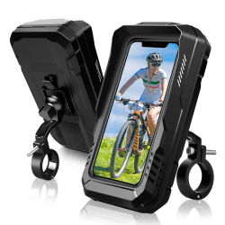 LUROON Handyhalterung Fahrrad, Wasserdicht Handyhalter Motorrad, Anti-Verwackelungen Universal 360 Drehung Empfidlich Touch Screen Scooter Handy Halterung für 3,5-6,7 Zoll Smartphone