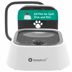 LumoLeaf Wassernapf für Hunde Katzen, Anti-Schwapp Futternapf Hund, Kein Verschütten Langsamer Wassernapf, Katzennapf (Grau Doppelte Schwimmende Platte)