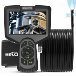 Hiacinto Endoskopkamera mit Licht 15m, 5-Zoll-IPS- Bildschirm DREI Linsen Endoskop, IP68 Wasserdicht Rohrkamera, 8mm Schlangenkamera, 1080P HD Digital Inspektionskamera, 32GB (Abnehmbares Kabel)