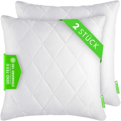 Gentle North Kopfkissen (45x45 cm groß) - 2er Set Kissen für Bett und als Dekokissen - Mit Reißverschluss für Füllung - Sofakissen - Zierkissen für Couch und Sofa - Ökotex - Waschbar bis 60° - Weiß 2 St. | 45x45cm