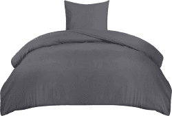 Utopia Bedding Bettwäsche 135x200 Set - Mikrofaser Bettbezug 135x200 cm + 1 Kissenbezug 80x80 cm - Grau 135x200cm + 1 x Kissenbezug 80x80cm Grau