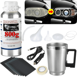 Ghguole Scheinwerfer Aufbereitung Set,Scheinwerfer Reparatur Set mit 800g Reparaturflüssigkeit,Scheinwerfer Politur Reparaturwerkzeug,Scheinwerfer Polierset,Scheinwerfer Bedampfen Set 800g Kit A