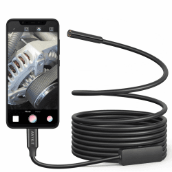 Anykit EndoskopKamera, USB-Inspektionskamera mit 8 LED-Lichtern, Boreskop mit 3 Meter halbstarrem Kabel, Typ-C-Schlangenkamera, IP67 wasserdichte Endoskop-Kamera für iPhone, iPad, OTG Android Geräten NTC30L