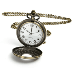 Vicloon Vintage Taschenuhr, Retro Quarz Taschenuhr, Taschenuhr mit Kette, Retro Taschenuhr Herren mit Kette, Taschenuhr für Männer Frauen Vater Opa Geburtstag Jahrestag Bronze