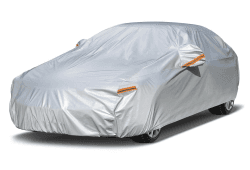 kayme 6 Schichten Autoabdeckung Wasserdicht Atmungsaktiv. Vollgarage Autoplane für Regen Sonne Staub Schutz. PKW Abdeckplane Wetterfest, Faltgarage für Limousine und Kombi(470 bis 490 cm) 3XL C3 - Für Limousine 470 Bis 490 cm Aluminium - Silber