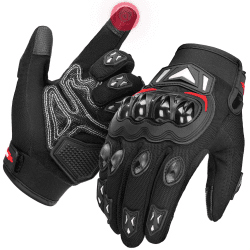 KEMIMOTO Motorradhandschuhe Herren, Motorrad Handschuhe Sommer mit Knöchelprotektor und Touchscreen, Amtungsaktive Sport Handschuhe für Herren und Damen, für Motorrad, Fahrrad, Roller, Jagd XXL Schwarz