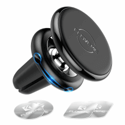 FLOVEME KFZ Handyhalterung Auto Magnet Lüftung, Universal Handyhalter Auto Zubehör mit 5 Starke Magnet 4 Metallplatten, Kompatibel für iPhone Samsung Huawei - Schwarz