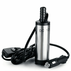 flintronic DC 12V 38mm Ölpumpe Wasser Pumpe, Öl Diesel Heizöl Wasser Tauchpumpe Treibstoff Transfer Zigarettenanzünder für Auto, KFZ, Caravan, Marine Boot #1 Silber Zigarettenanzünder