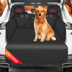 Looxmeer Kofferraumschutz Hunde mit Seitenschutz, Auto Kofferraum Universal Hundedecke, Kofferraumschutzmatte, Wasserdicht, rutschfest, Kratzfest, Kofferraumdecke für Auto Van SUV, Schwarz Dunkel Schwarz